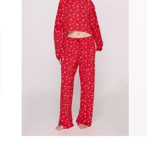 SKIMS SLEEP CROPPED HENLEY SLEEP SET new size large